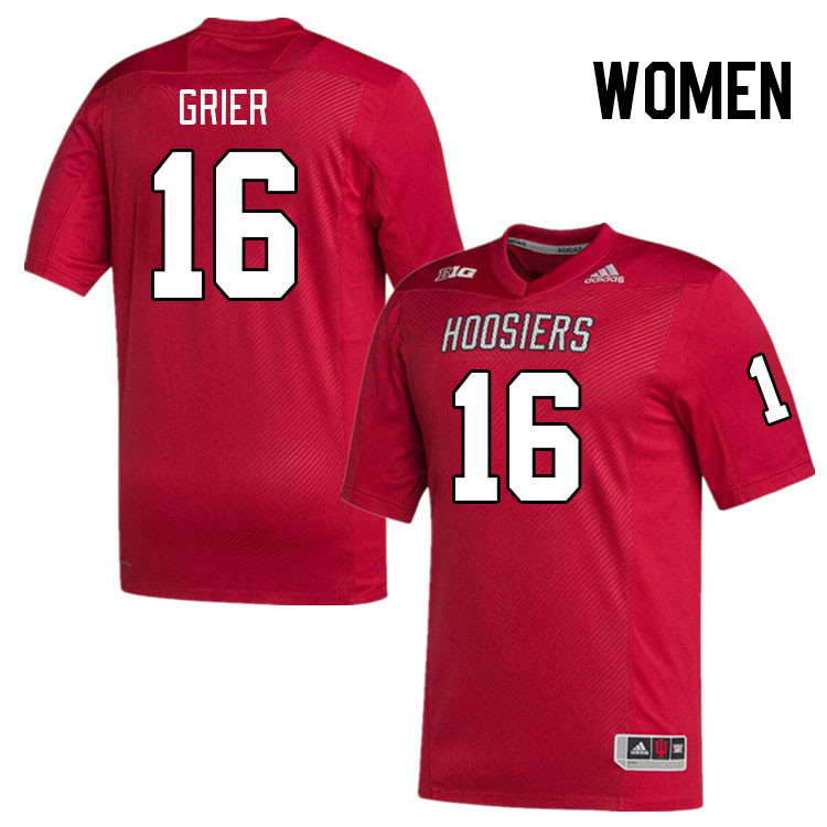 Women #16 Jordan Grier Indiana Hoosiers College Football Jerseys Stitched-Red
